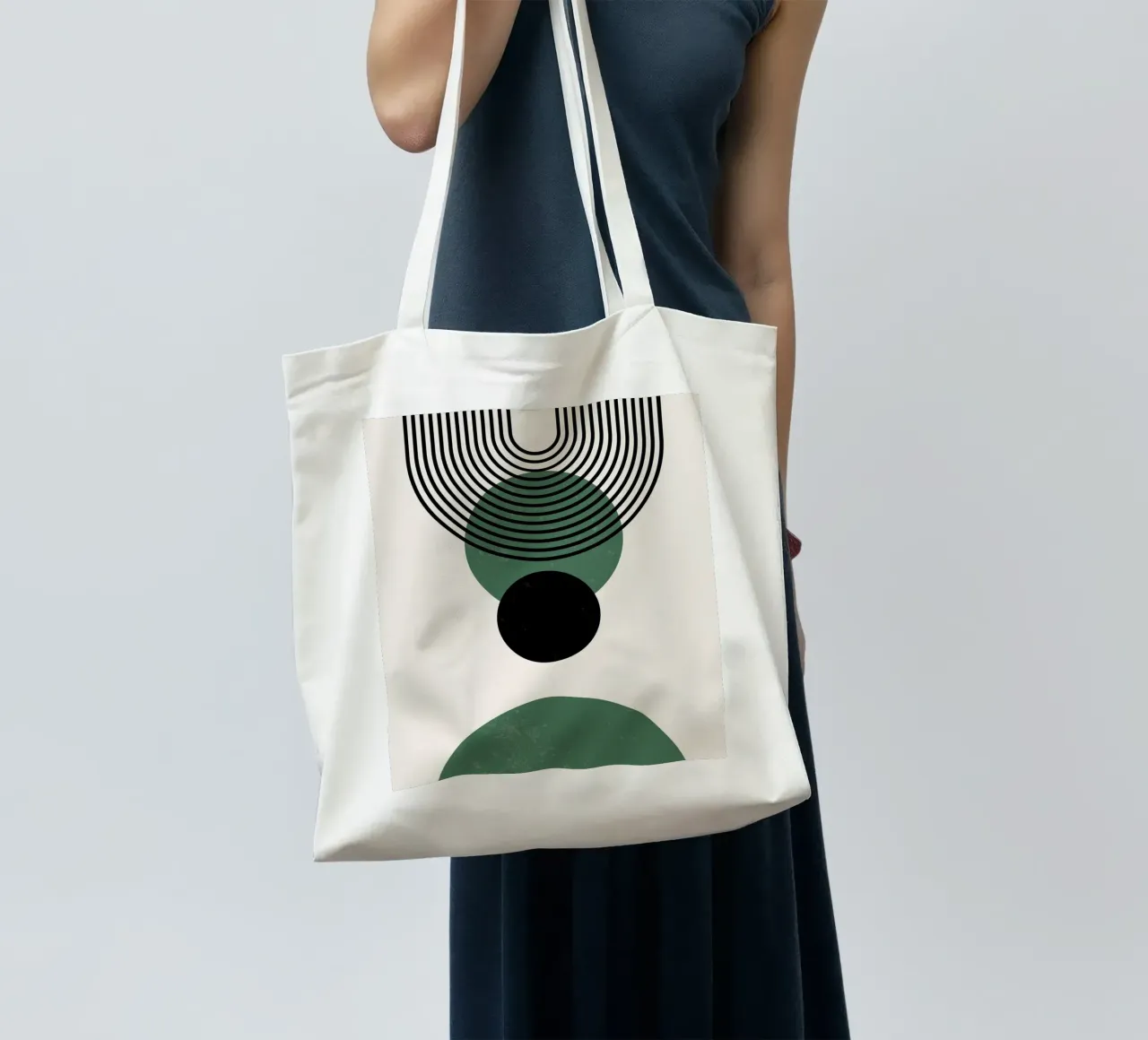 Cerchi e linee Boho - moderno e minimalista borsa in juta da Whole©