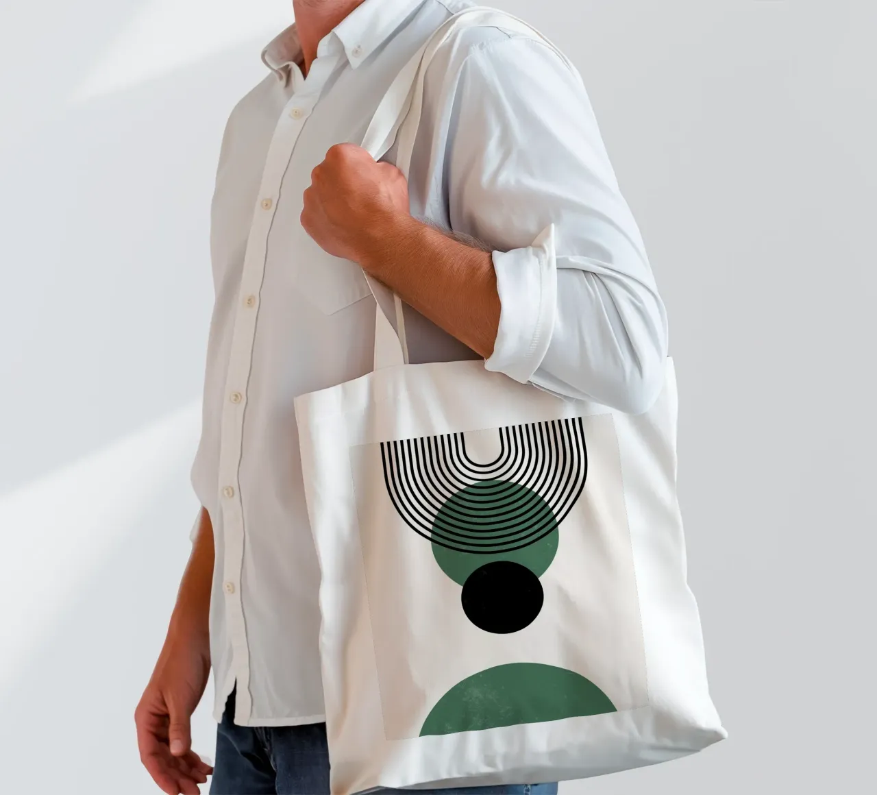 Cerchi e linee Boho - moderno e minimalista borsa in juta da Whole©