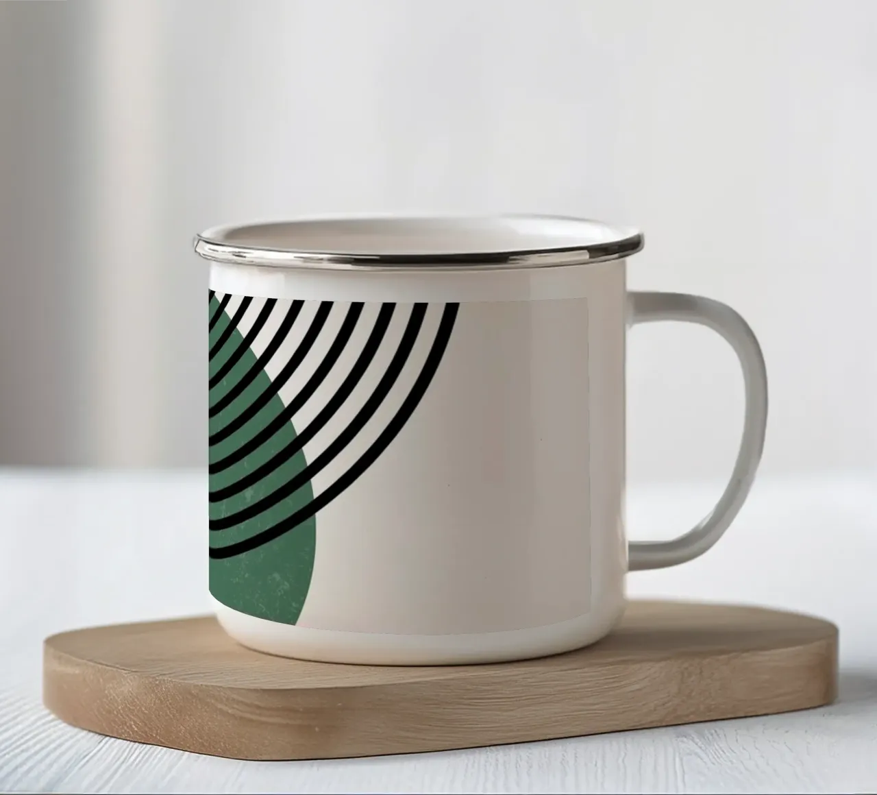Cerchi e linee Boho - moderno e minimalista tazza in smalto da Whole©