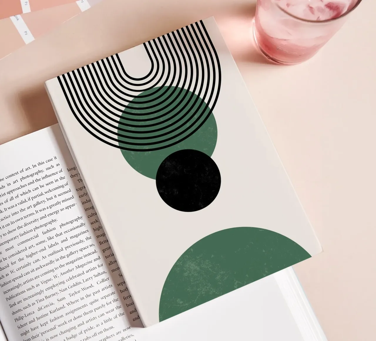 Boho circles & lines - modern & minimalist notebook by Whole©