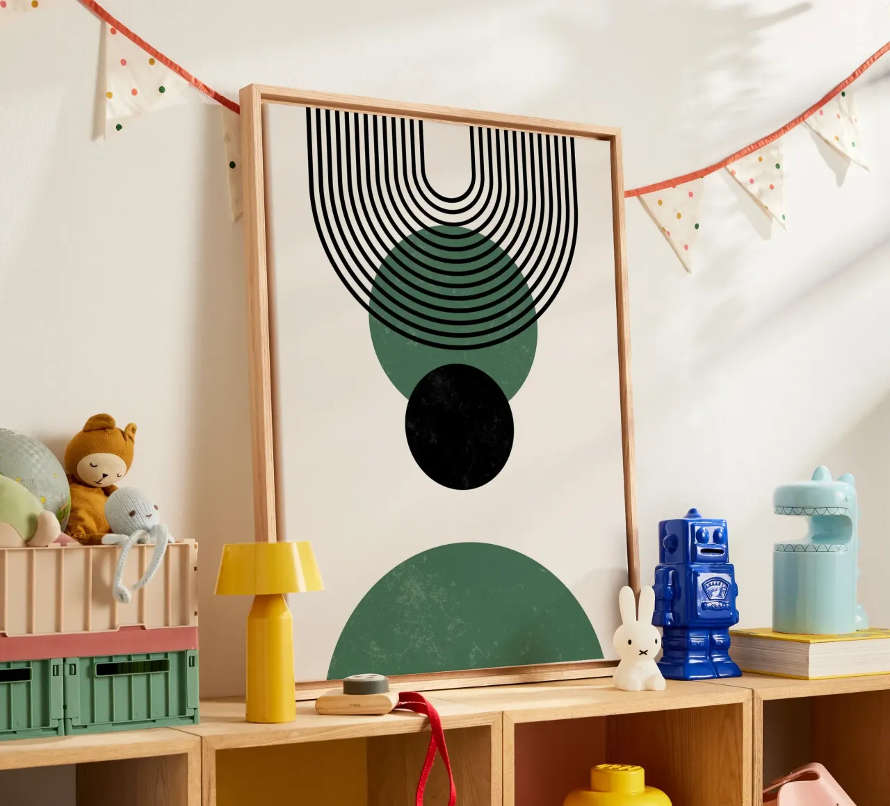 Cercles & lignes Boho - Moderne & Minimaliste toile de Whole©