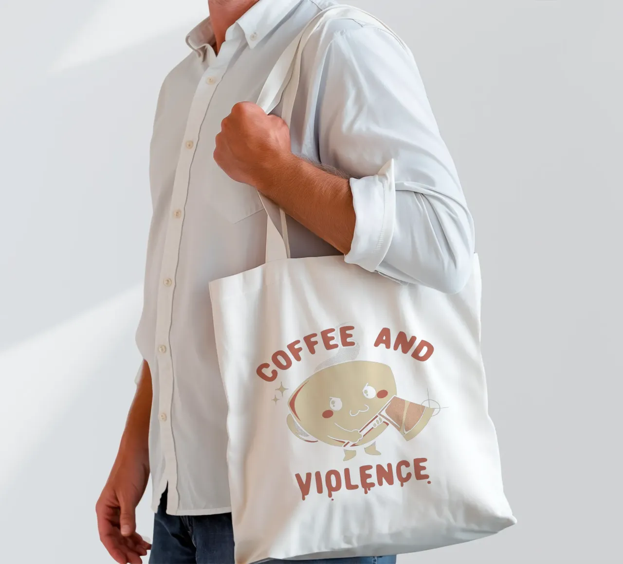 Caffè e violenza borsa in juta da Tobe Fonseca