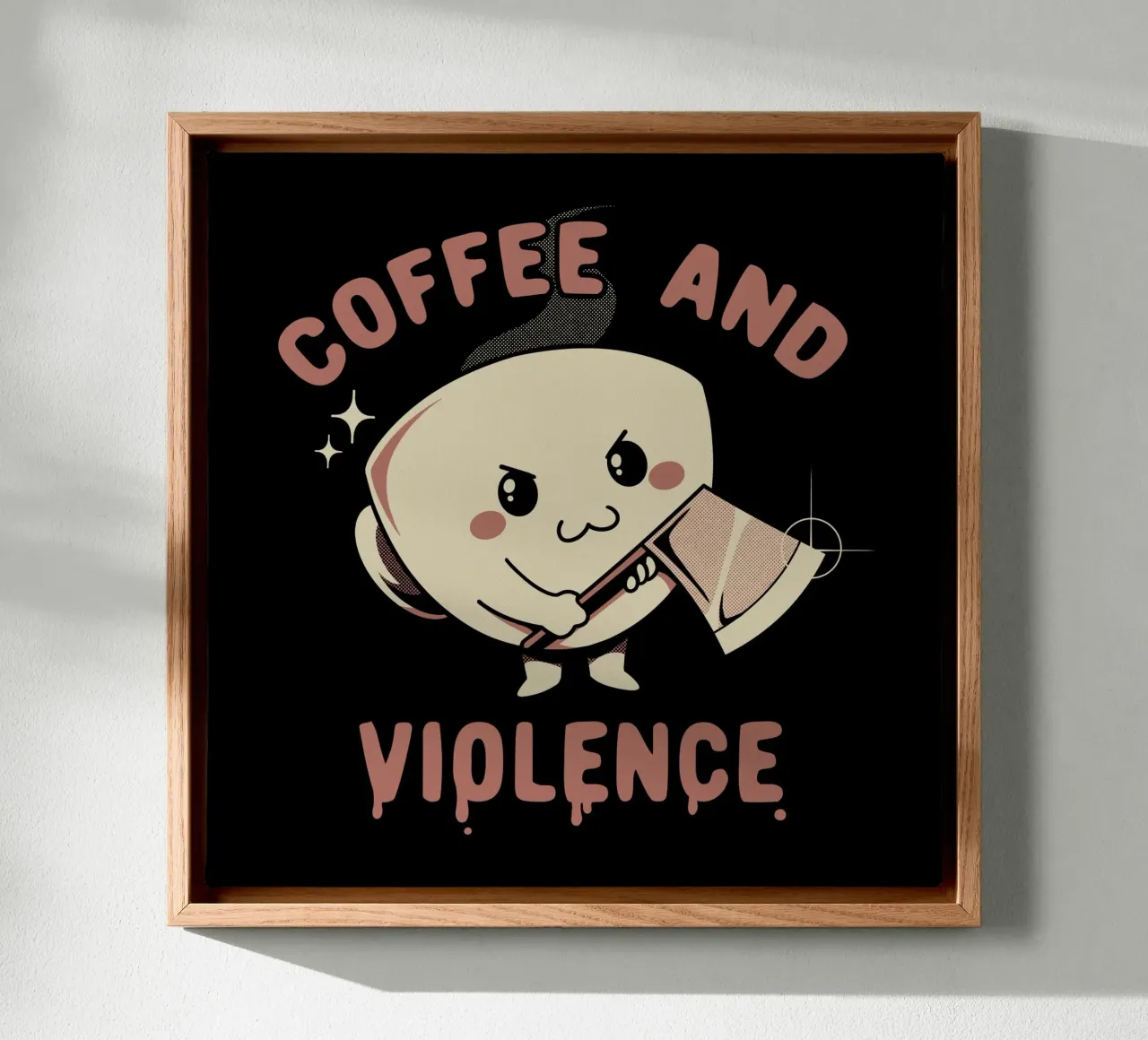 Caffè e violenza tela con Cornice a cassetta da Tobe Fonseca