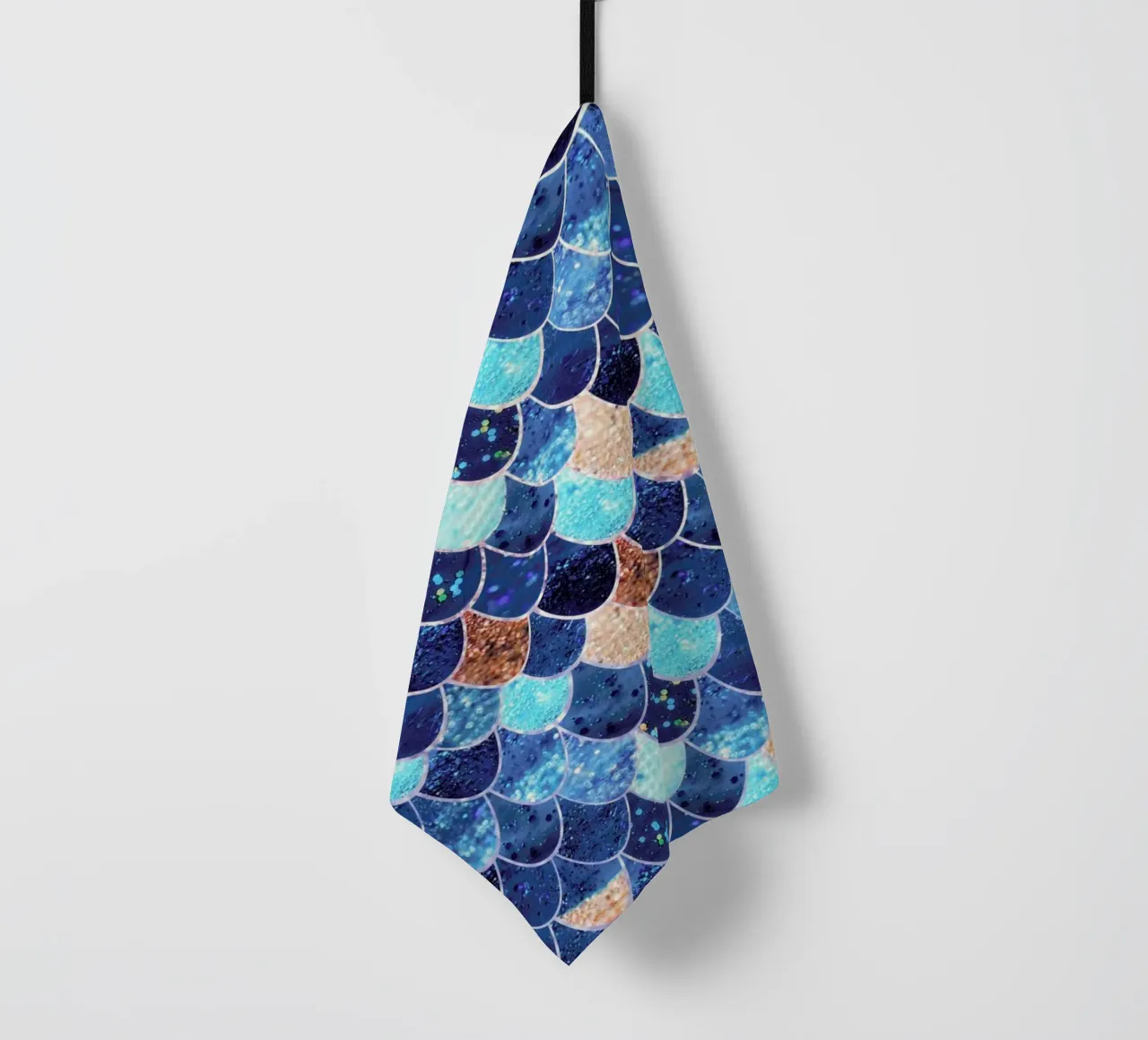 Mermaid Blue tea towel by Monika Strigel