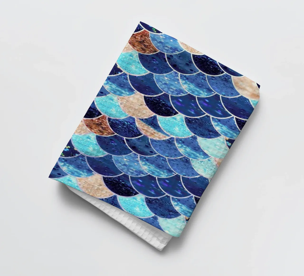 Mermaid Blue tea towel by Monika Strigel