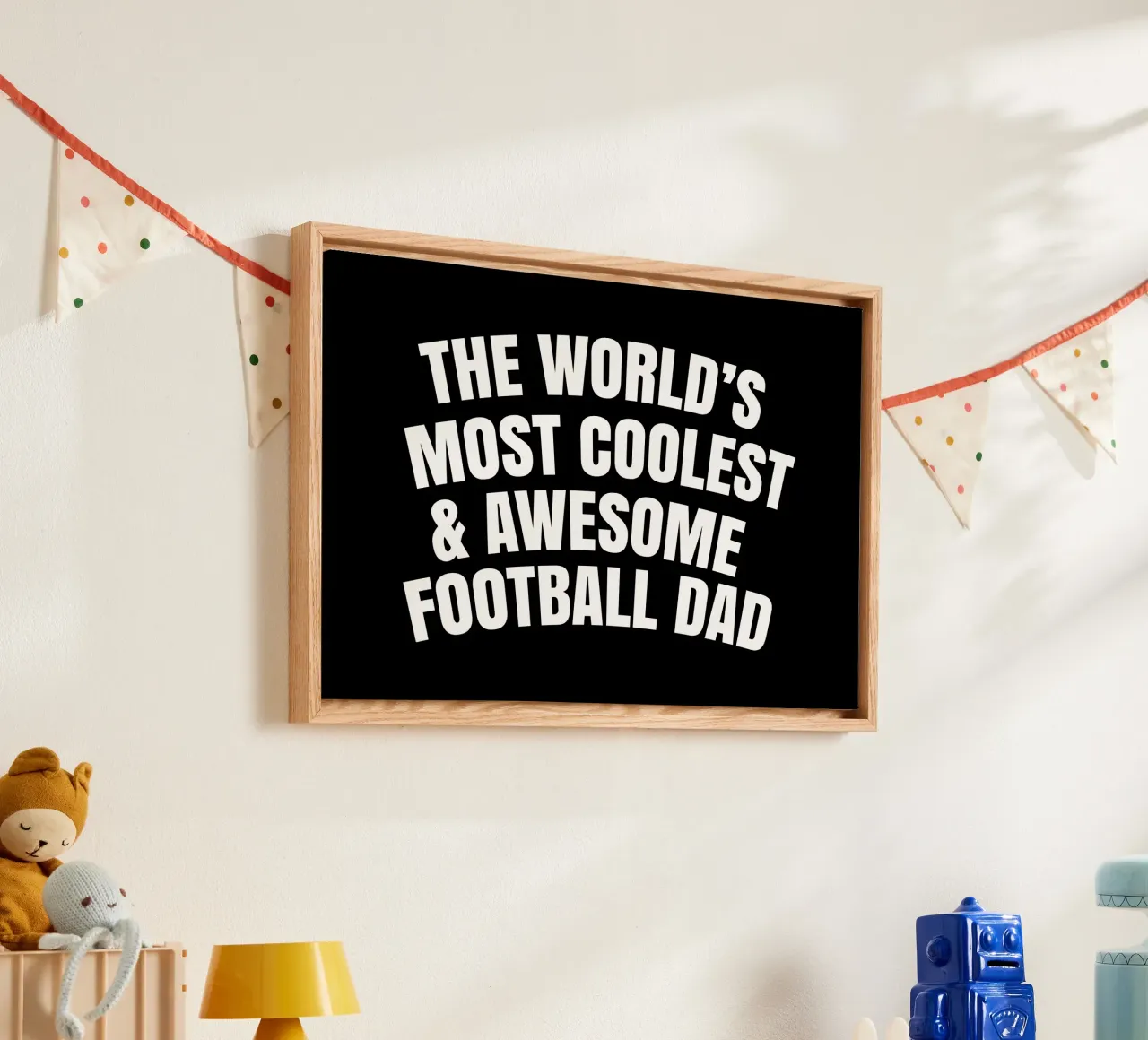 World's most coolest and awesome football dad tela con Cornice a cassetta da happieeagle