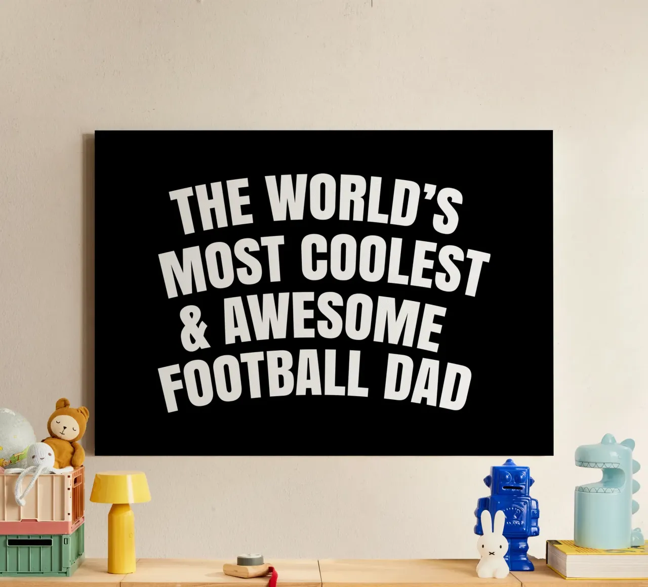 World's most coolest and awesome football dad tela con Cornice a cassetta da happieeagle