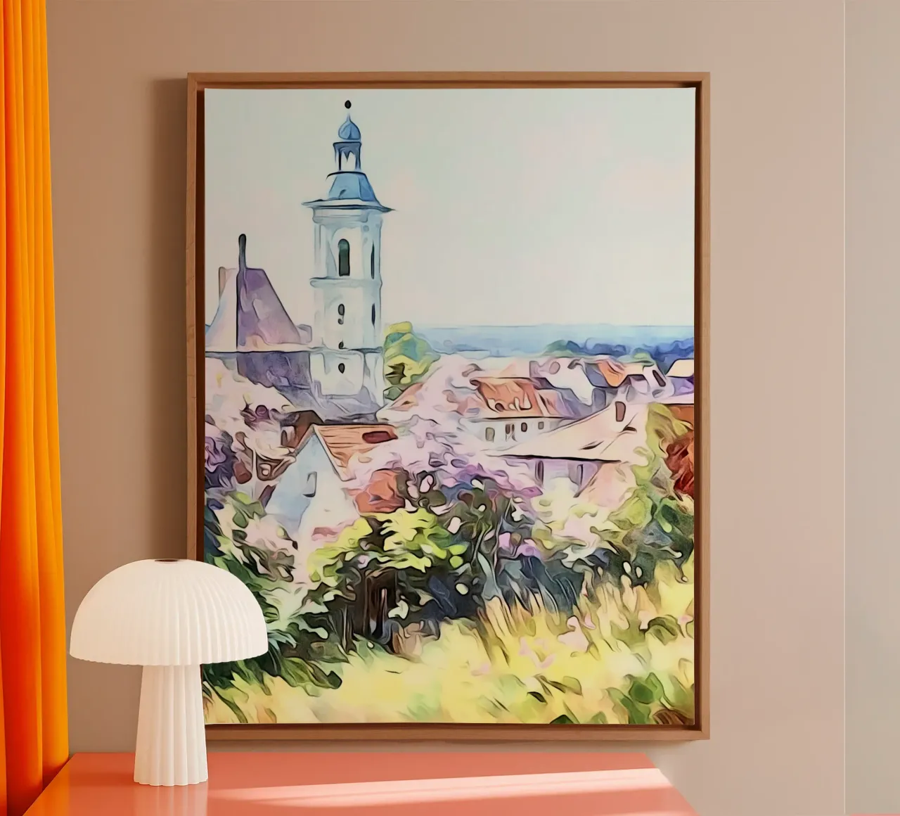 Überlingen on Lake Constance, Motif 1 canvas with Floater frame by ZAMART