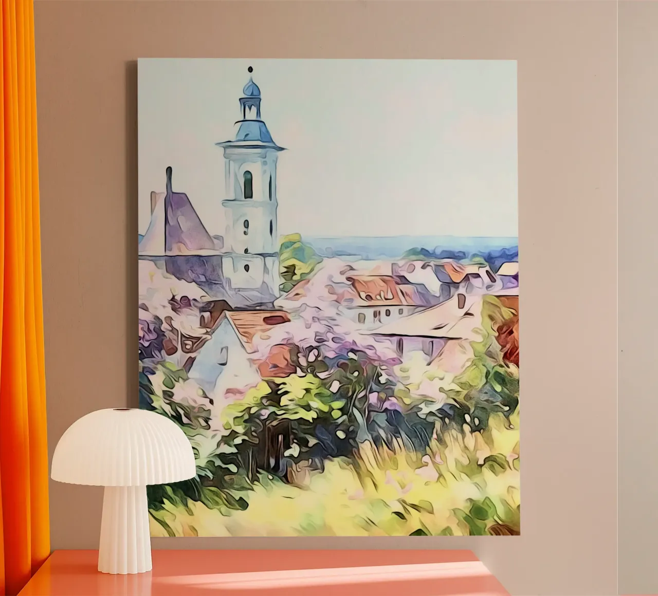 Überlingen on Lake Constance, Motif 1 canvas with Floater frame by ZAMART