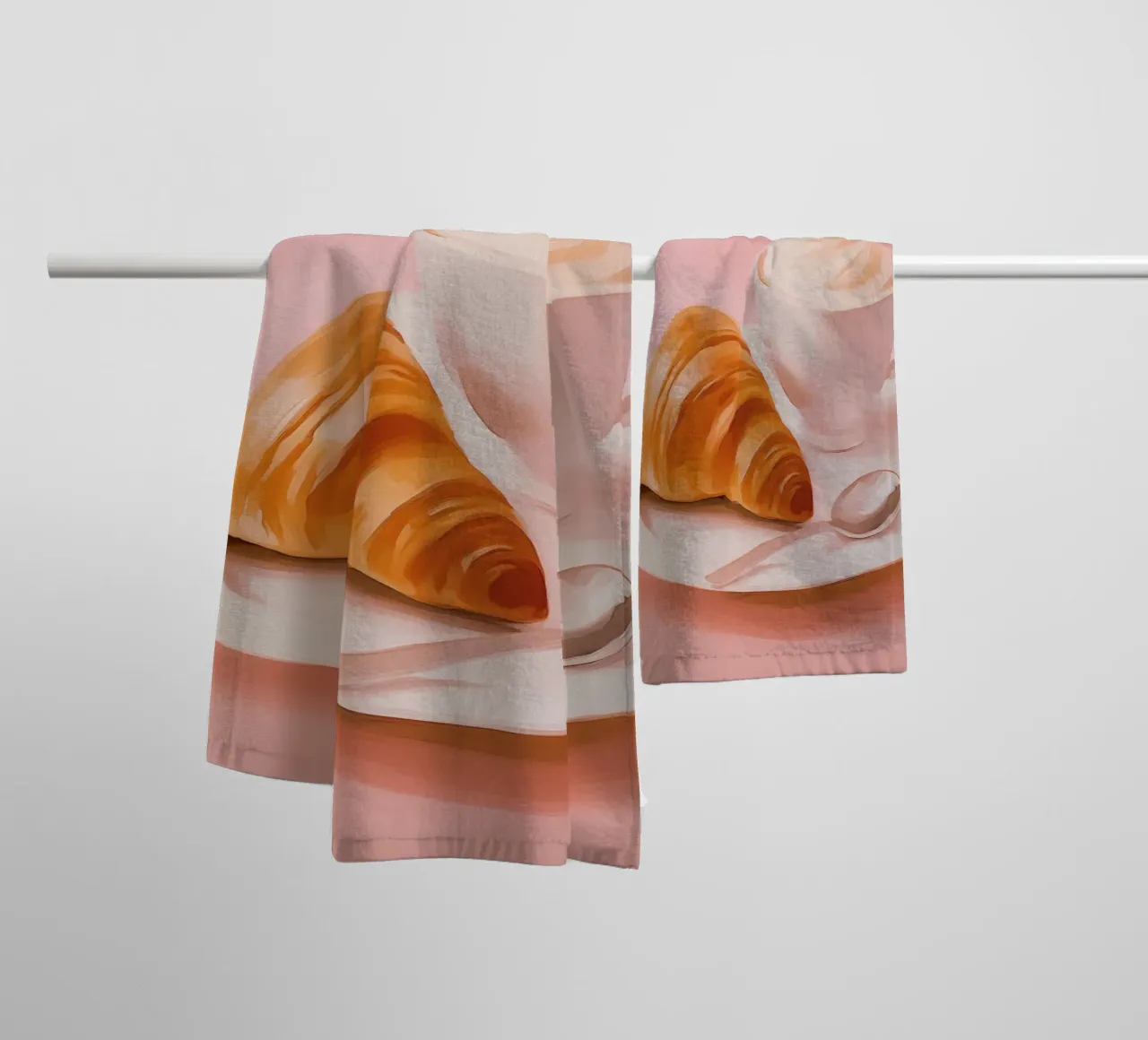 Pariser Croissant in Pastel towel by Carinaprint