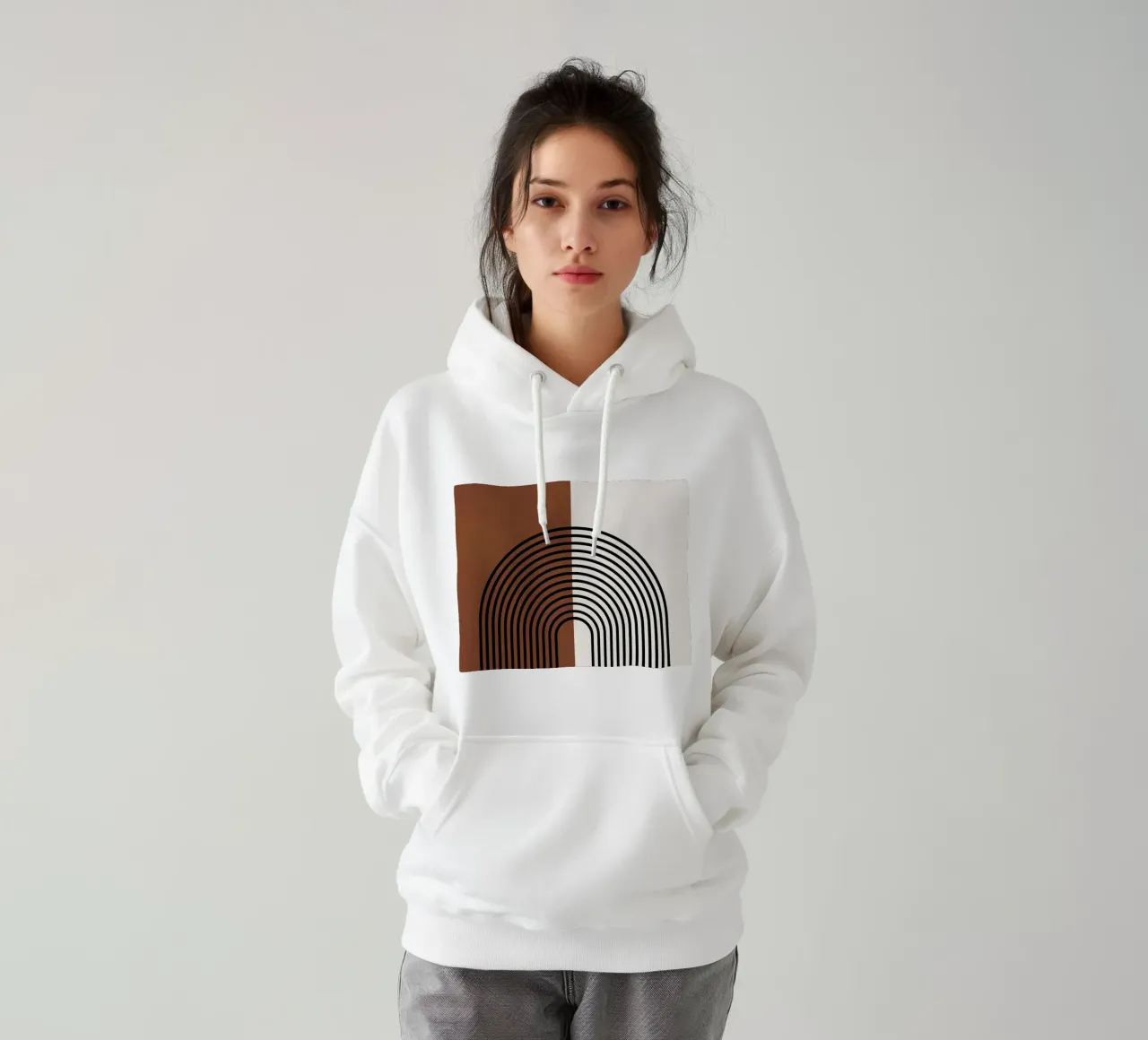 Linee semicircolari Boho - moderne e minimaliste felpa con cappuccio da Whole©