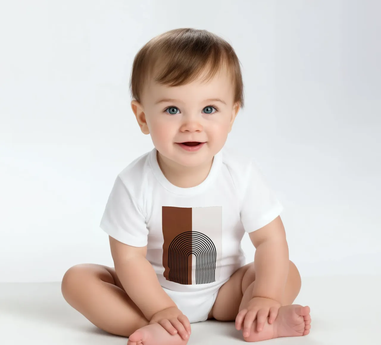 Linee semicircolari Boho - moderne e minimaliste body neonato maniche corte da Whole©