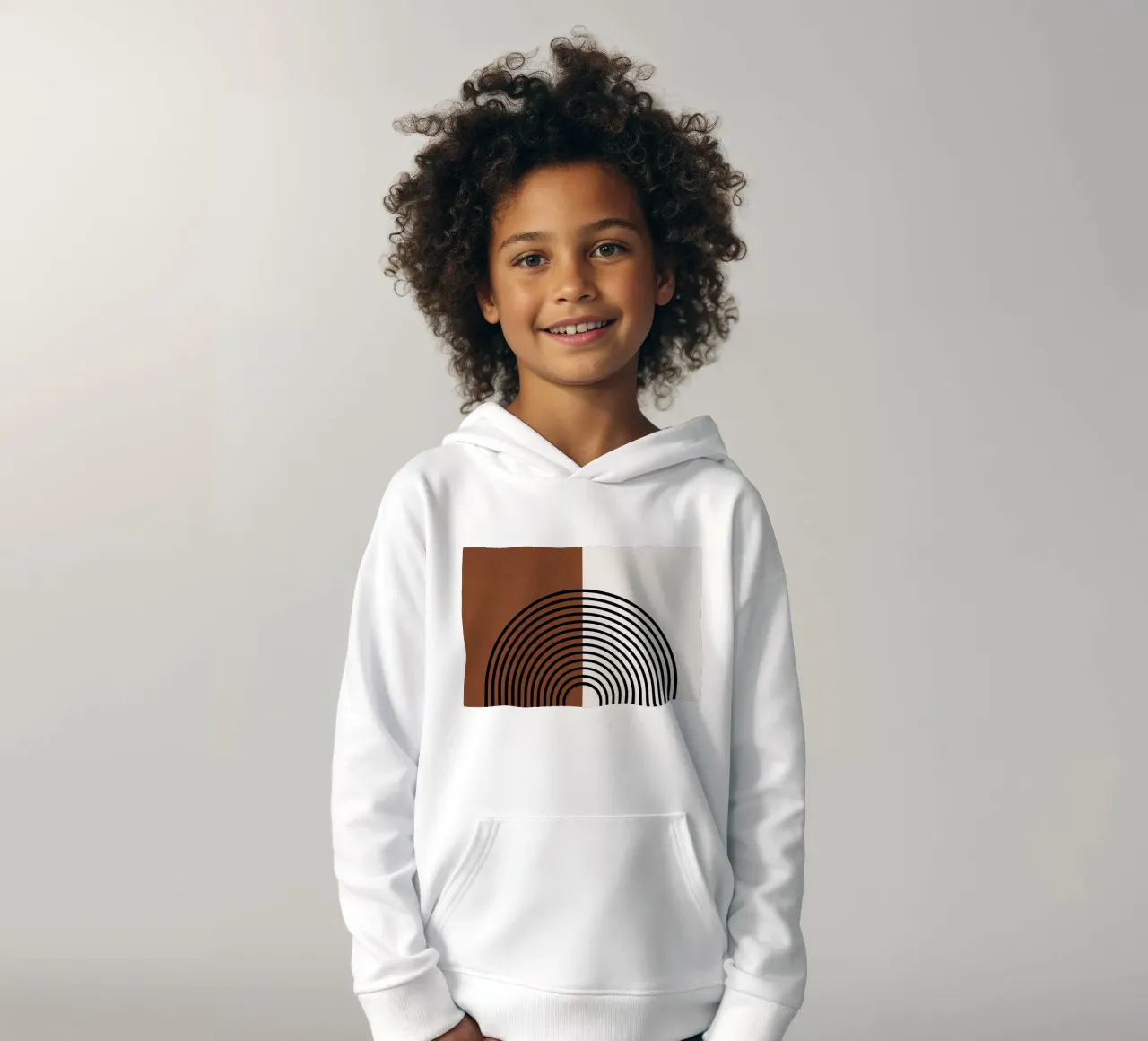 Linee semicircolari Boho - moderne e minimaliste felpa bambino con cappuccio da Whole©