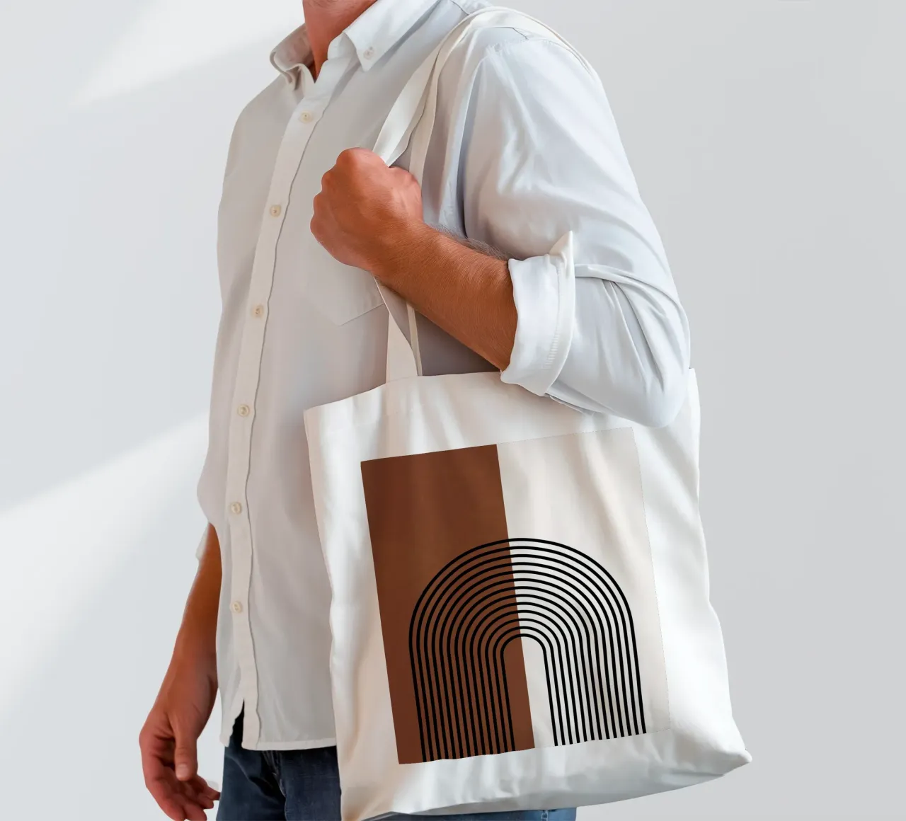 Linee semicircolari Boho - moderne e minimaliste borsa in juta da Whole©