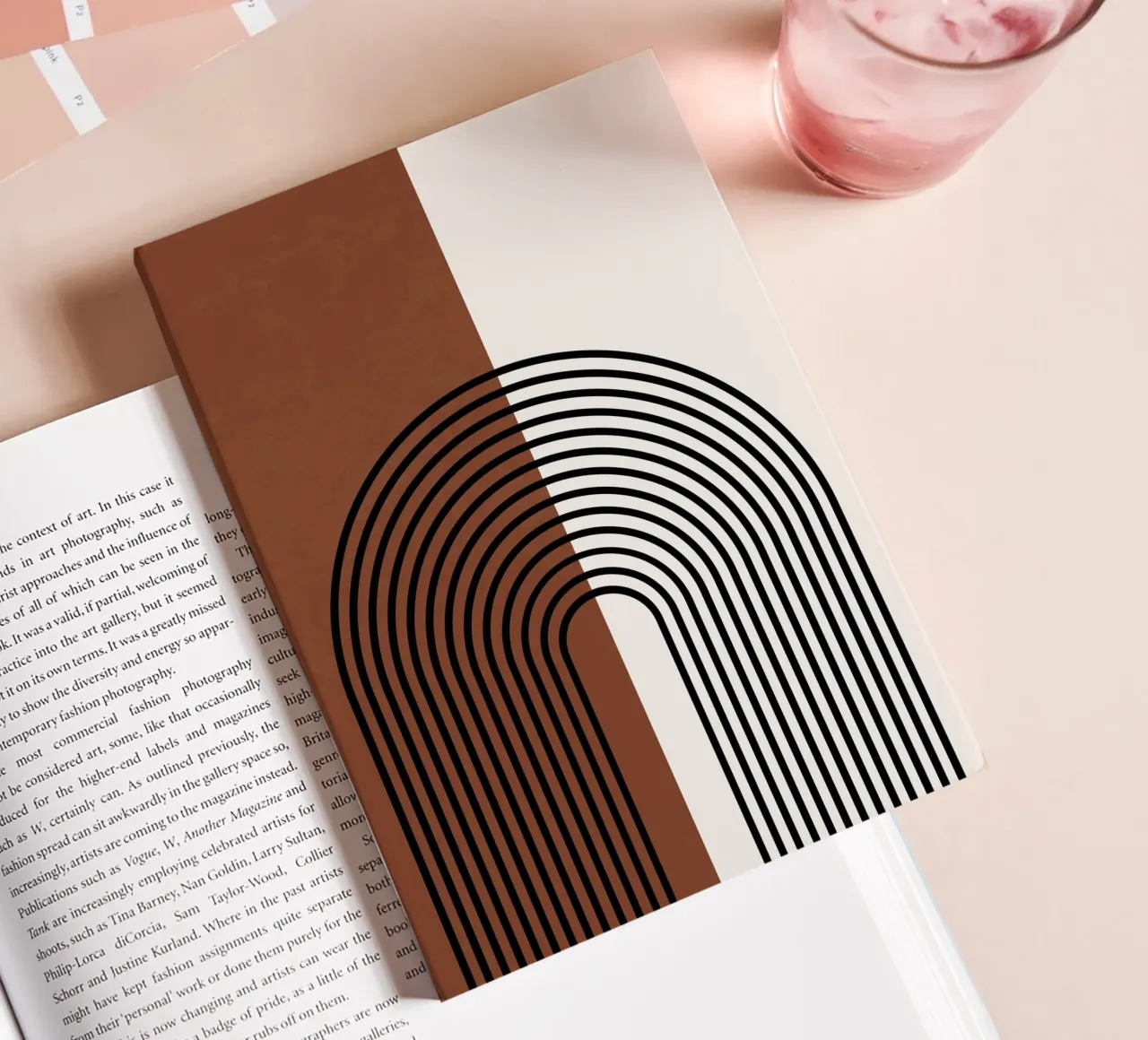 Boho semi-circular lines - modern & minimalist notebook by Whole©
