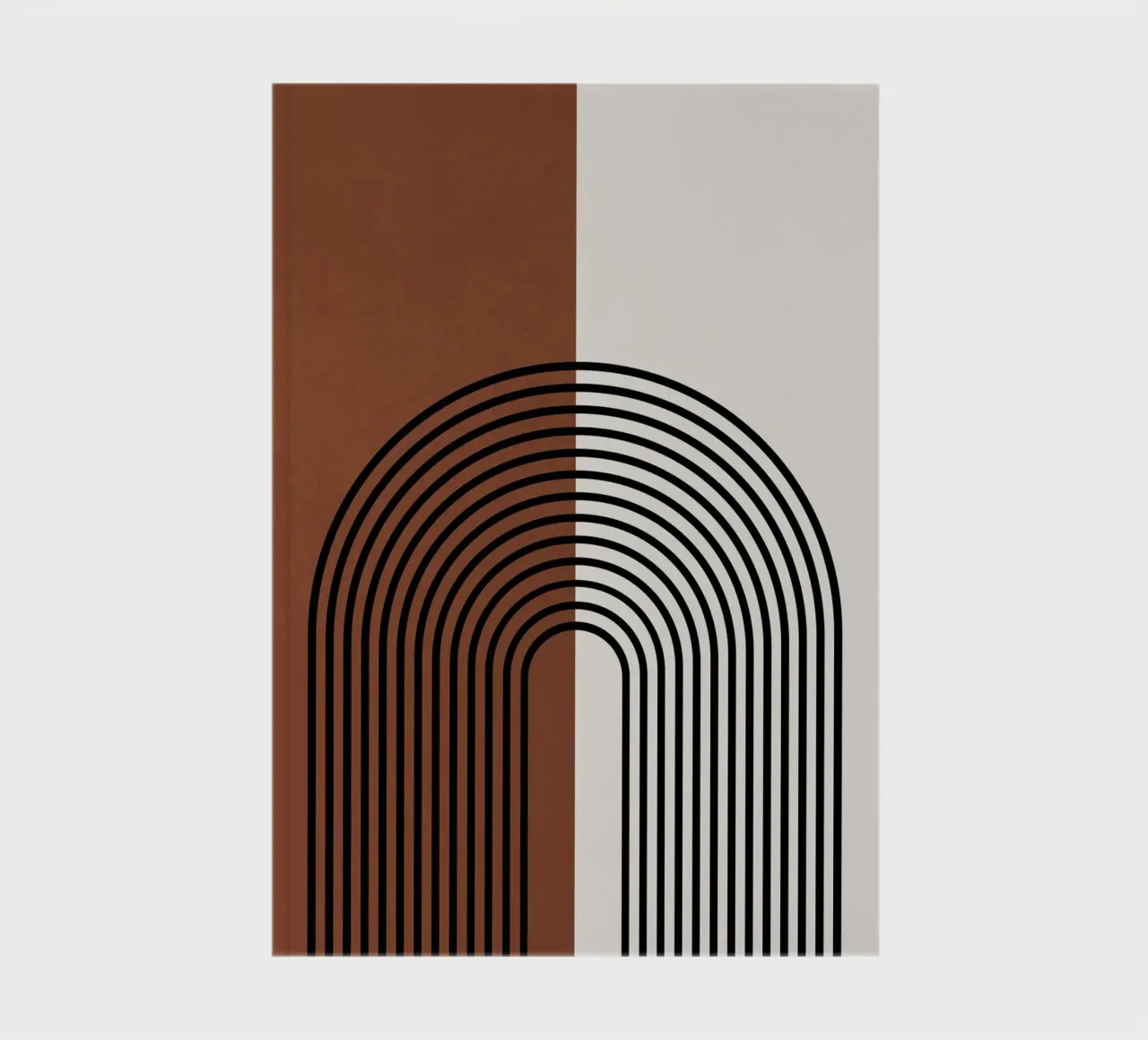 Boho semi-circular lines - modern & minimalist notebook by Whole©