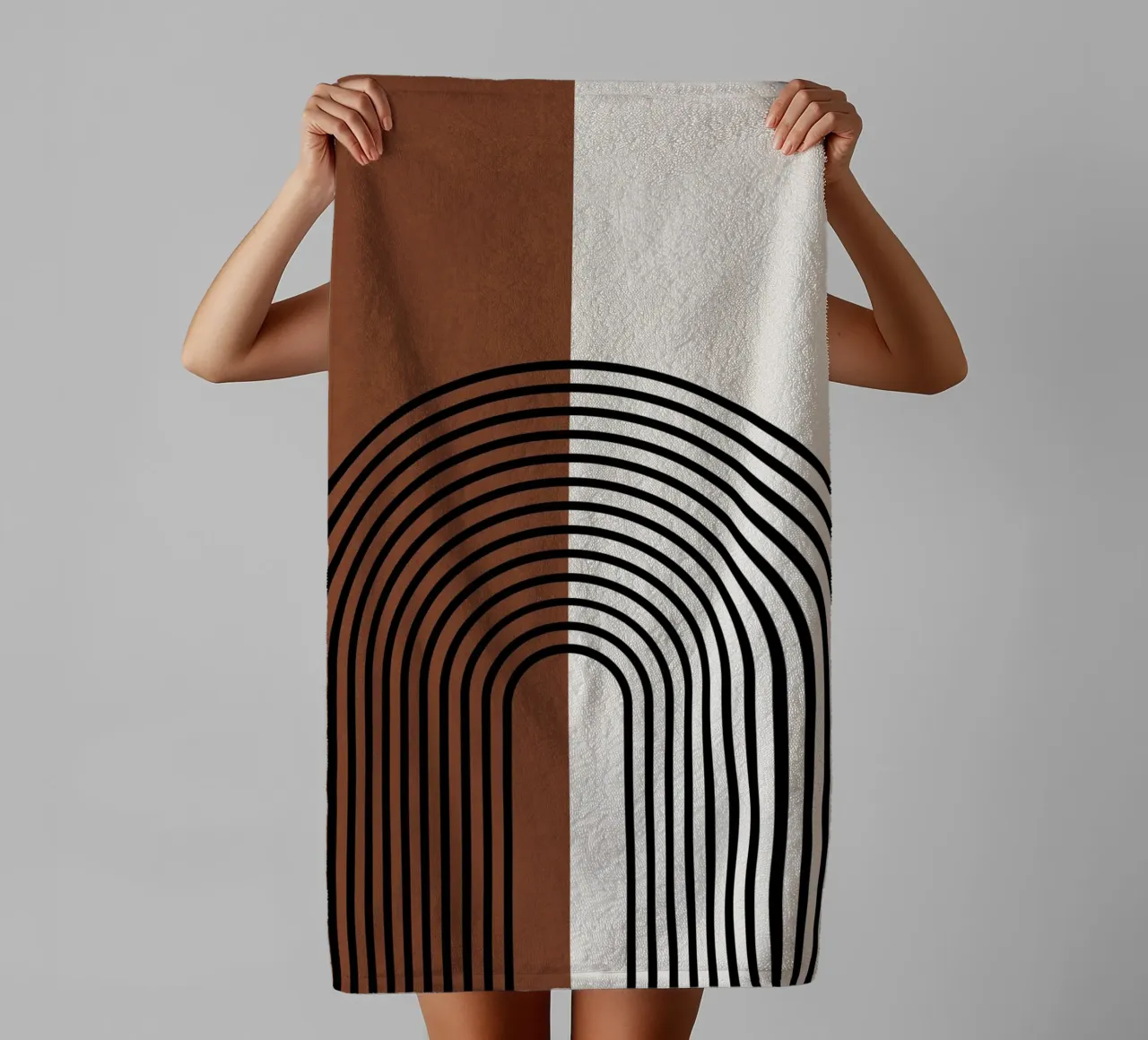 Boho semi-circular lines - modern & minimalist towel by Whole©