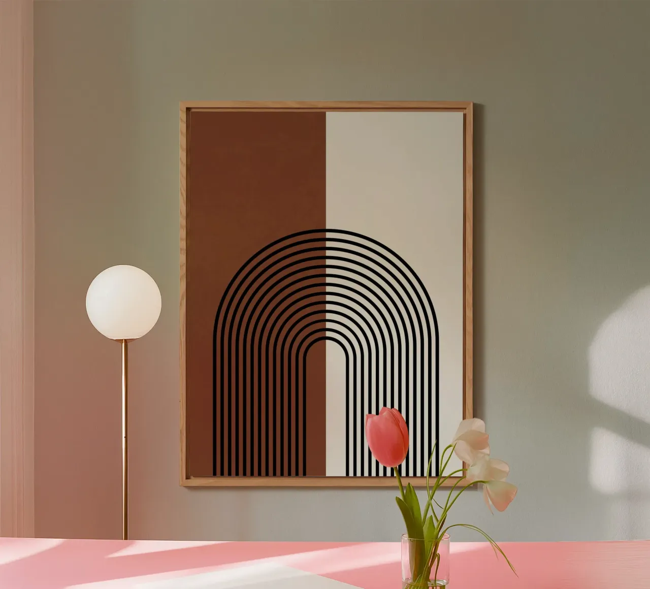 Linee semicircolari Boho - moderne e minimaliste alluminio dibond da Whole©