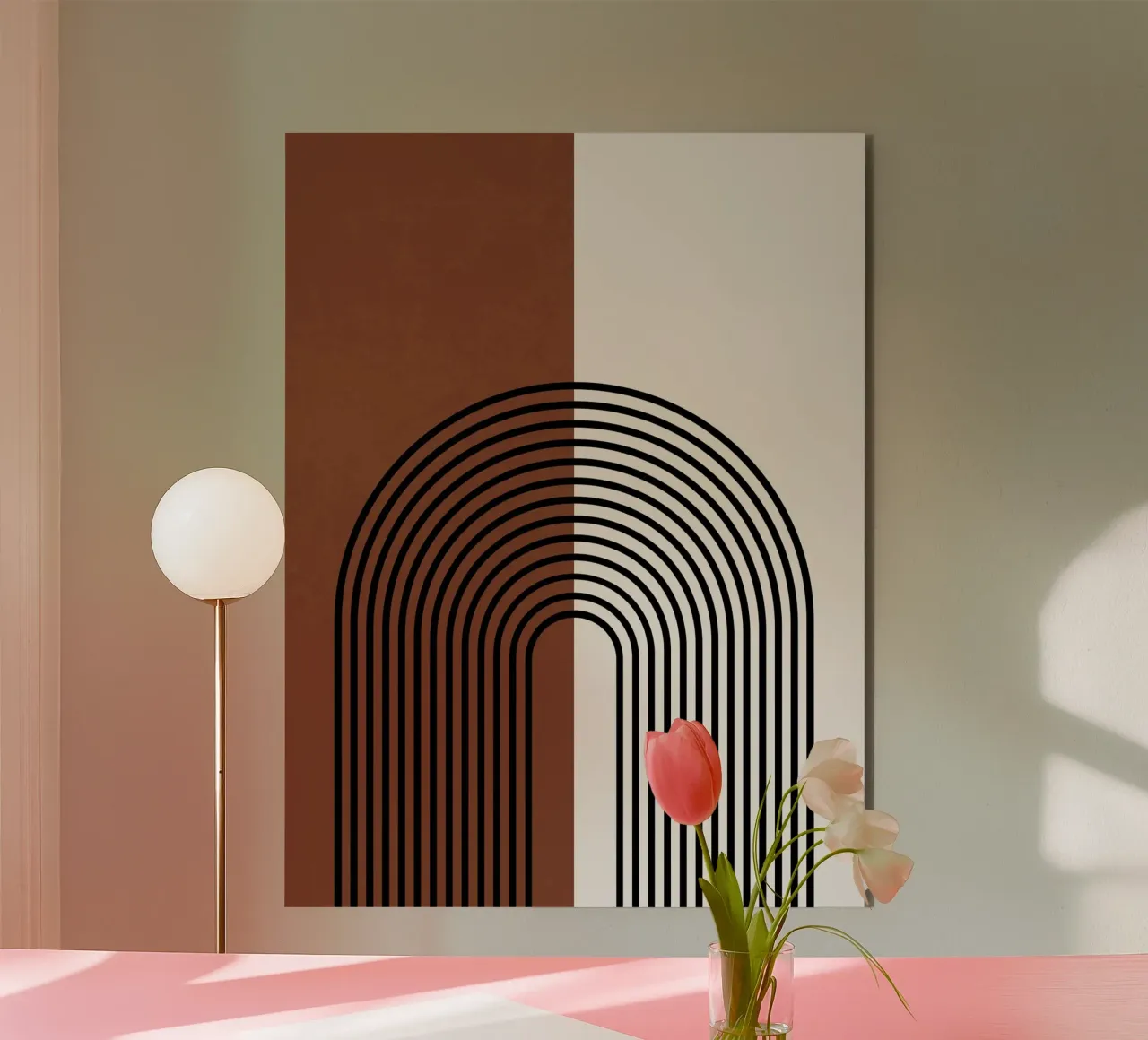 Linee semicircolari Boho - moderne e minimaliste alluminio dibond da Whole©