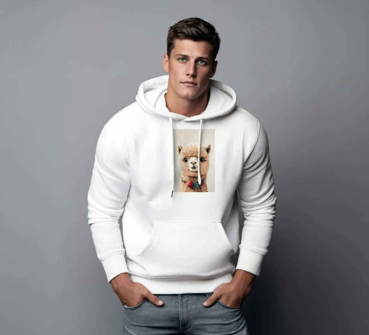 HeldIn #29: Alpaca feiert Weihnachten felpa con cappuccio da farbenhelden