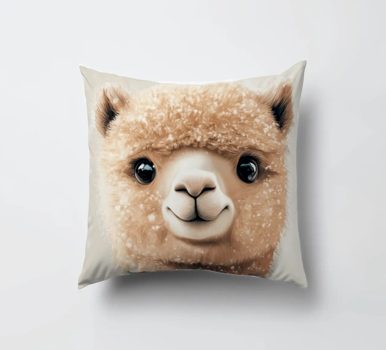 HeldIn #29: Alpaca feiert Weihnachten decorative cushion by farbenhelden