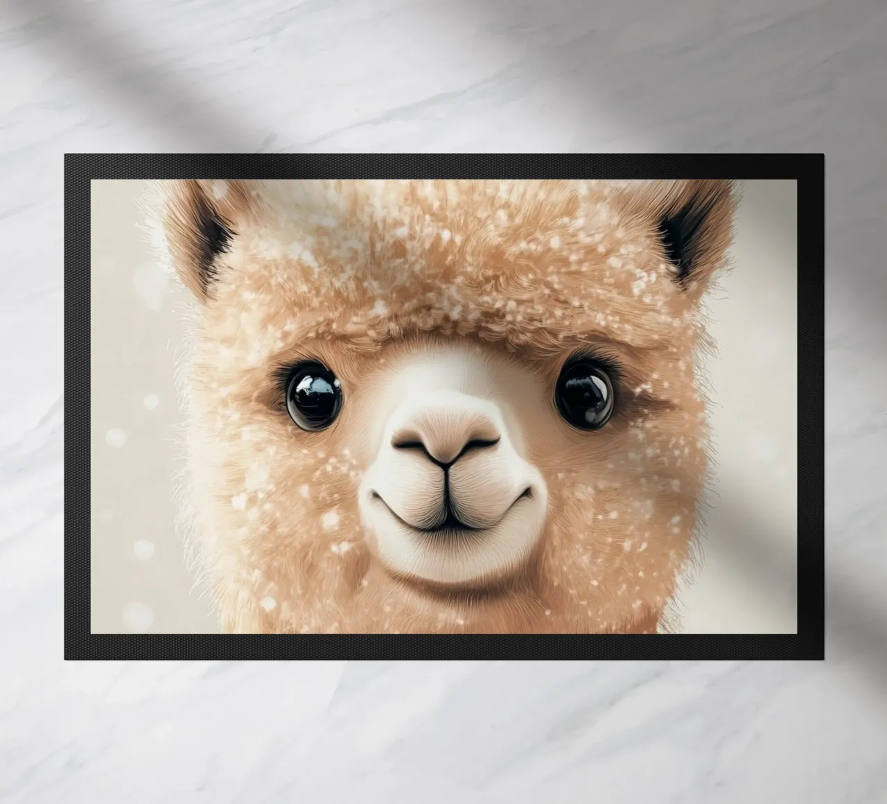 HeldIn #29: Alpaca feiert Weihnachten doormat by farbenhelden