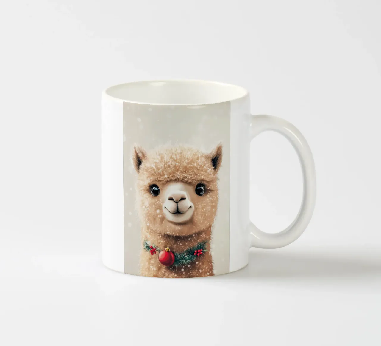 HeldIn #29: Alpaca feiert Weihnachten tazza in ceramica da farbenhelden