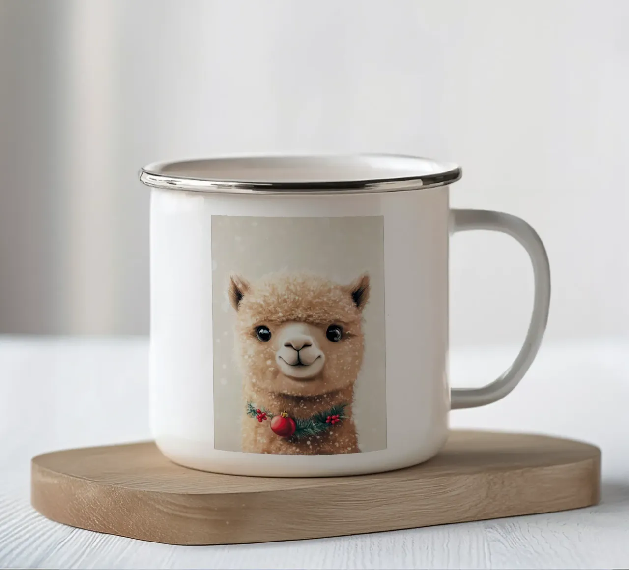 HeldIn #29: Alpaca feiert Weihnachten tazza in smalto da farbenhelden