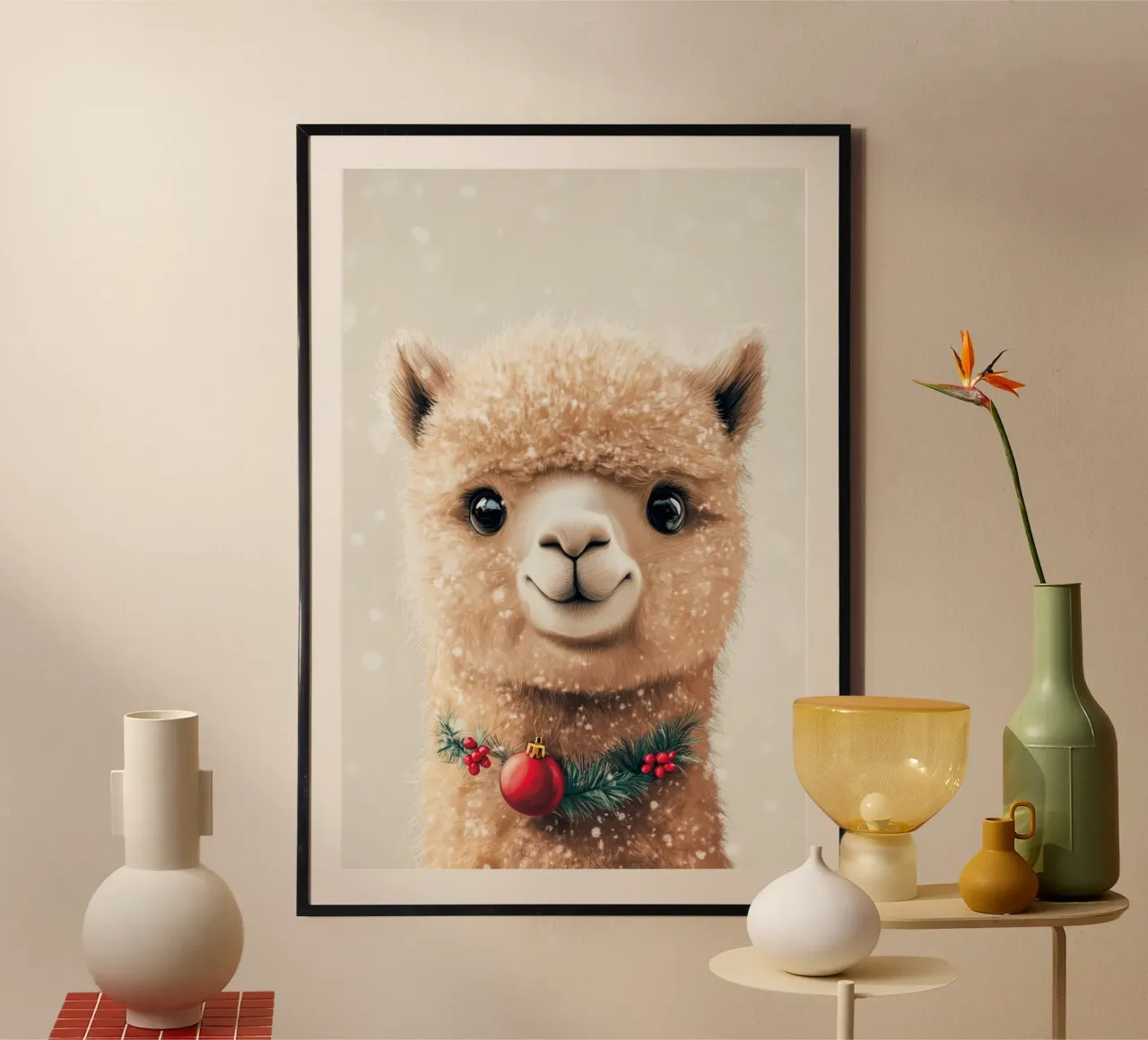 HeldIn #29: Alpaca feiert Weihnachten poster da farbenhelden