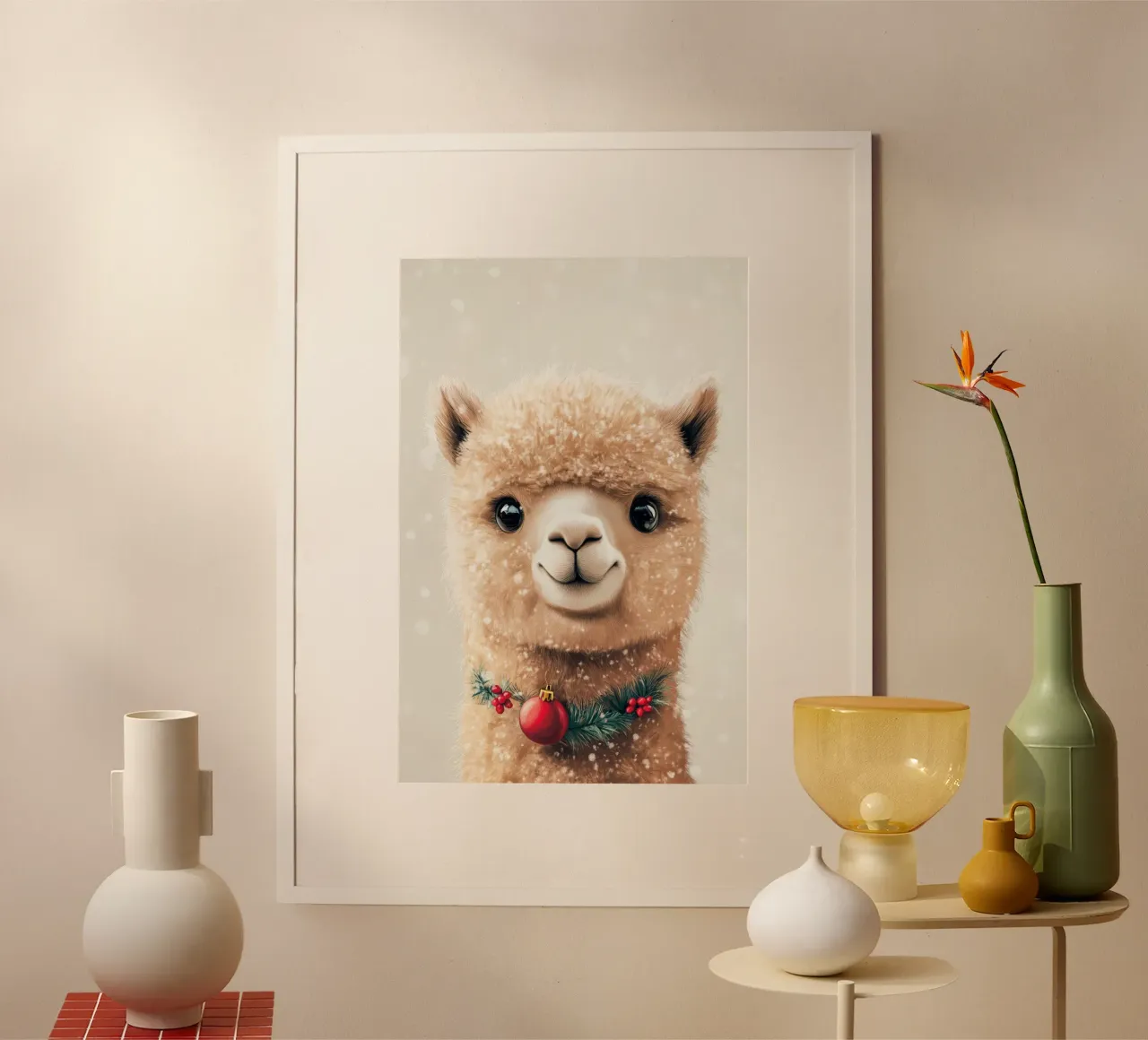 HeldIn #29: Alpaca feiert Weihnachten poster da farbenhelden