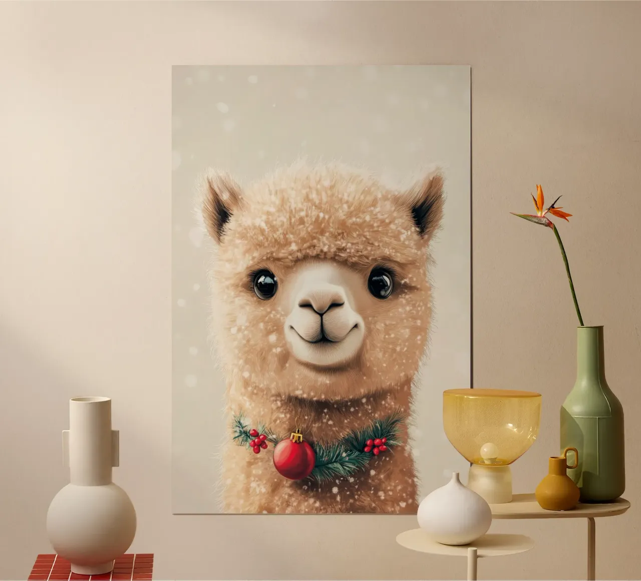 HeldIn #29: Alpaca feiert Weihnachten poster da farbenhelden