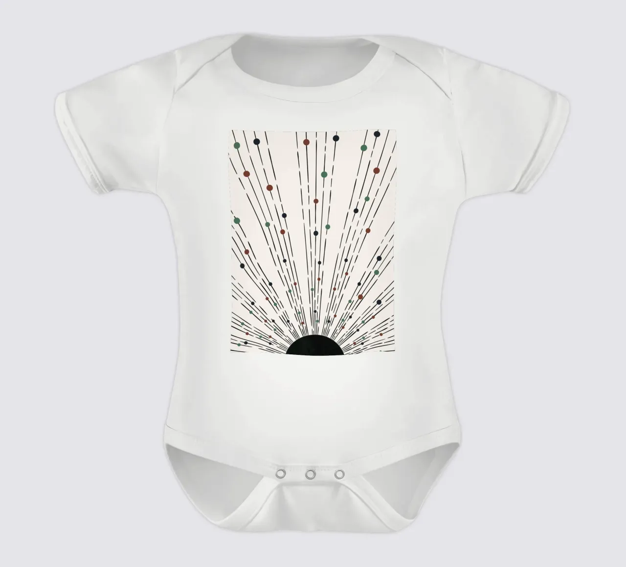 Sonnenstrahlen Boho-Design – Minimal & Dynamisch Kurzarm Babybody von Whole©