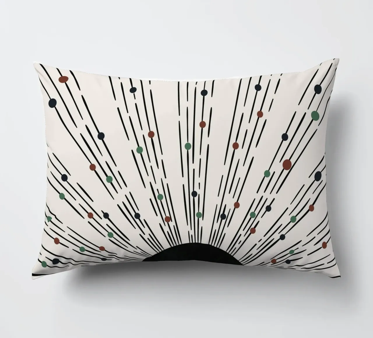Sonnenstrahlen Boho-Design – Minimal & Dynamisch Kissen von Whole©