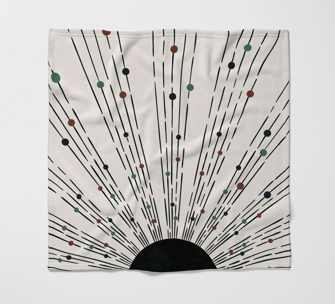 Sunbeams Boho design - minimal & dynamic fleece blanket by Whole©