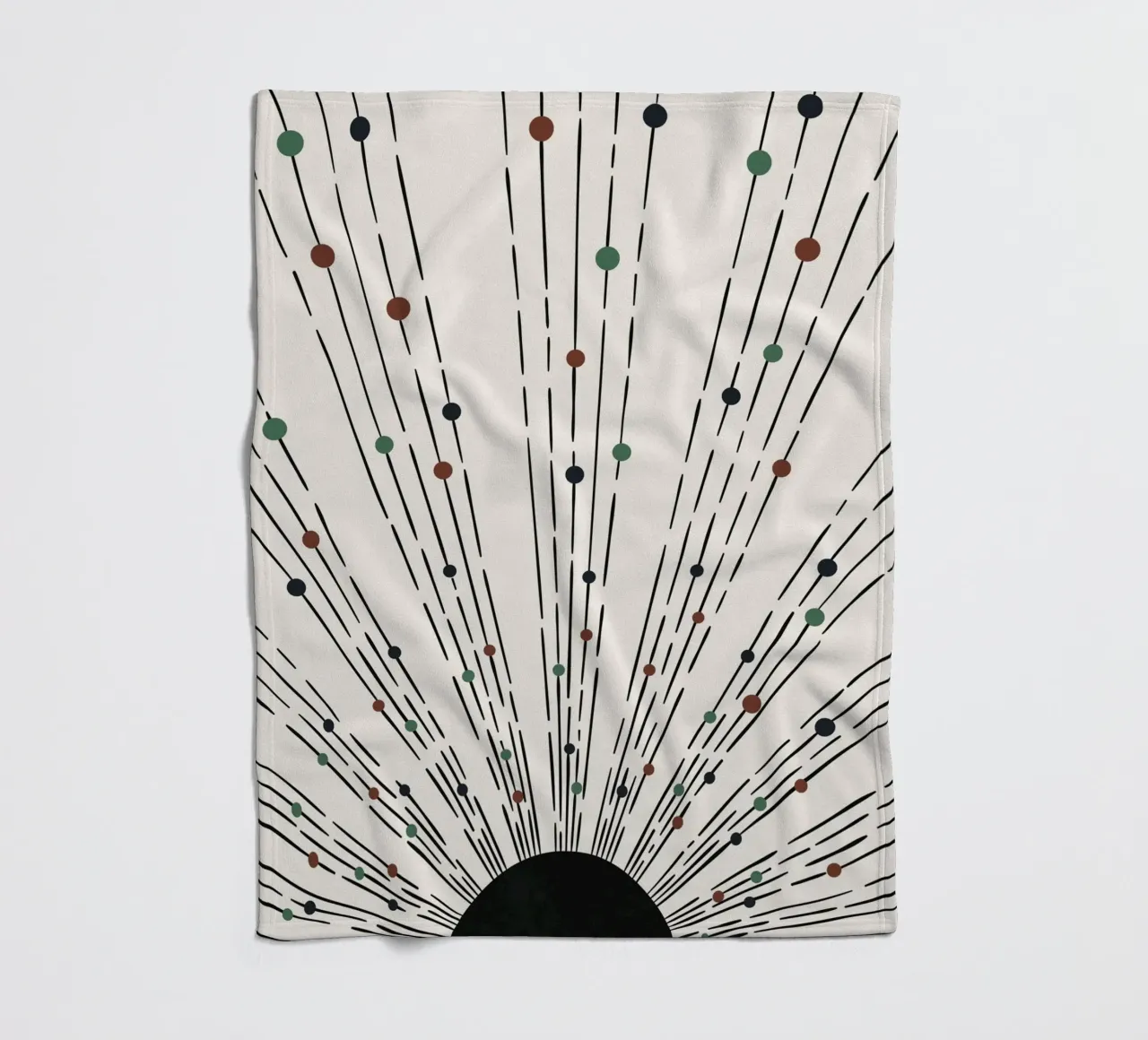 Sunbeams Boho design - minimal & dynamic fleece blanket by Whole©