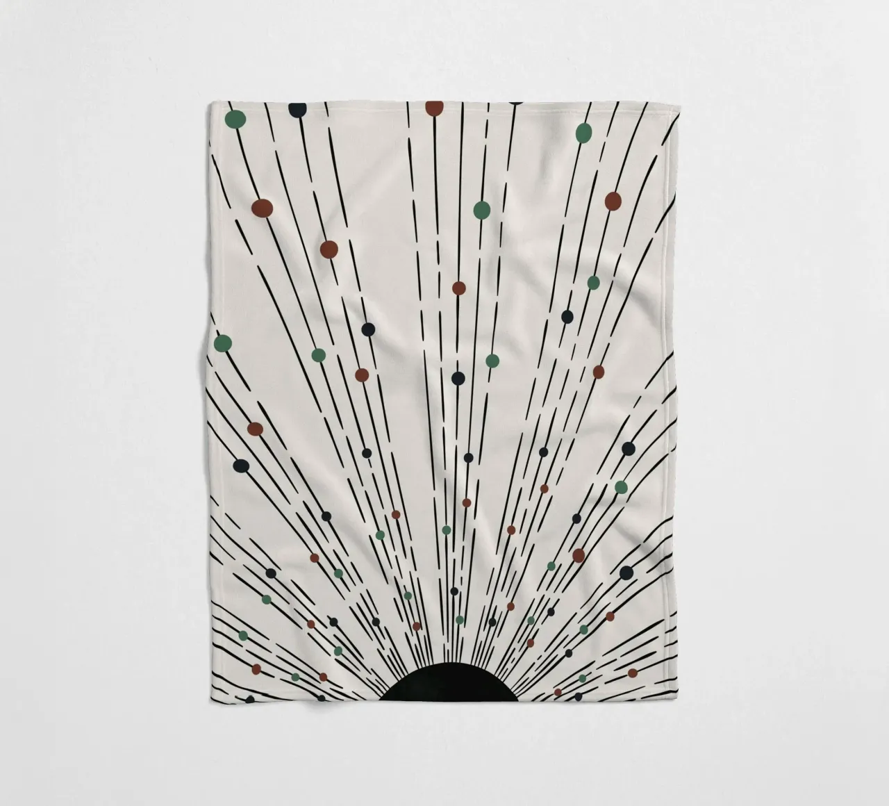 Sunbeams Boho design - minimal & dynamic fleece blanket by Whole©