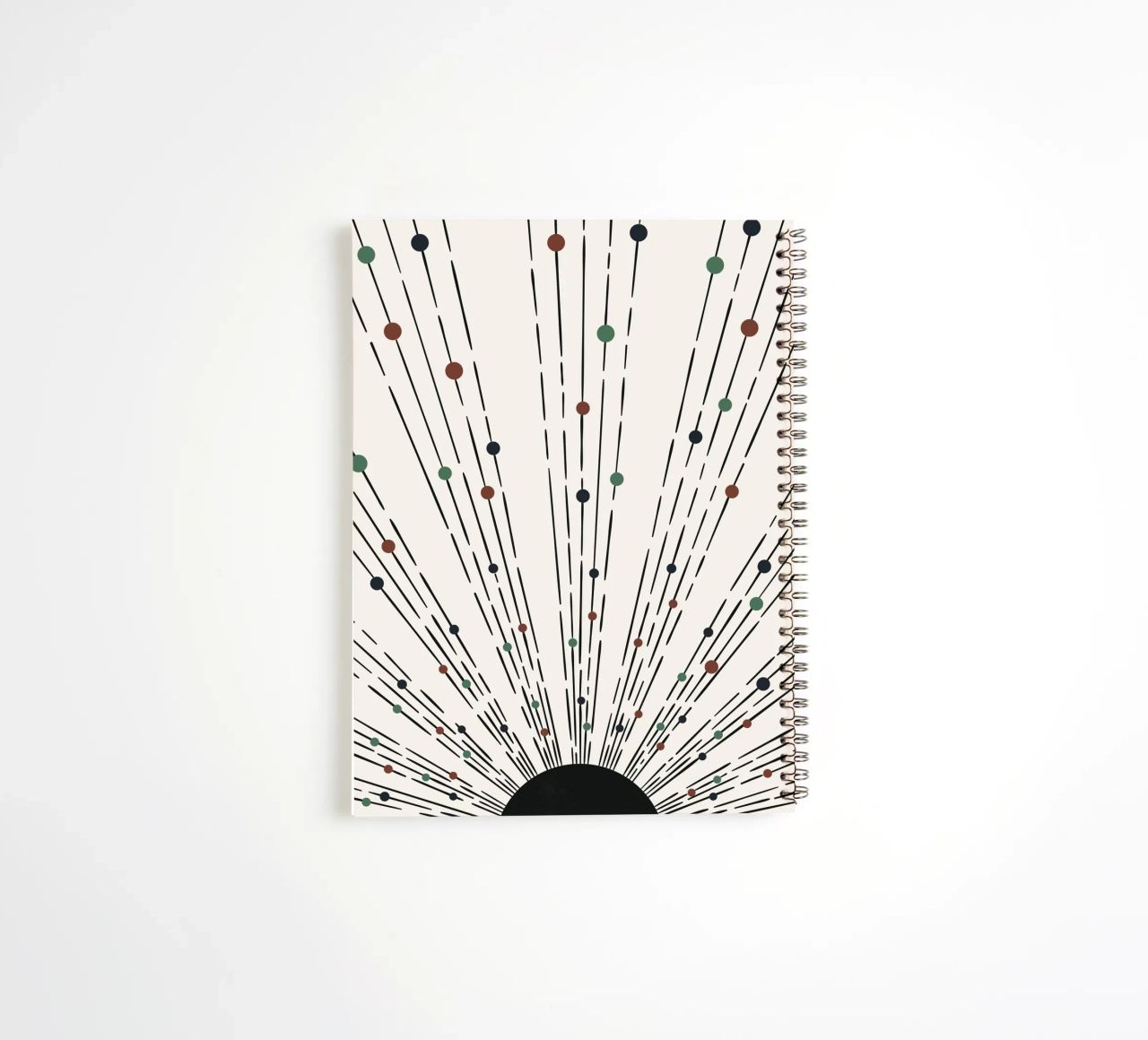 Sunbeams Boho design - minimal & dynamic spiral notebook by Whole©