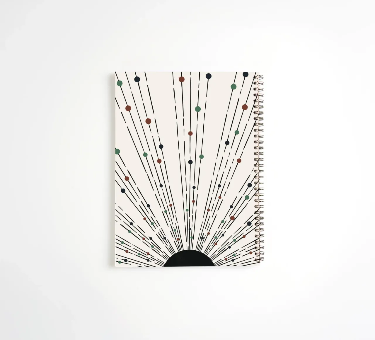 Sunbeams Boho design - minimal & dynamic spiral notebook by Whole©