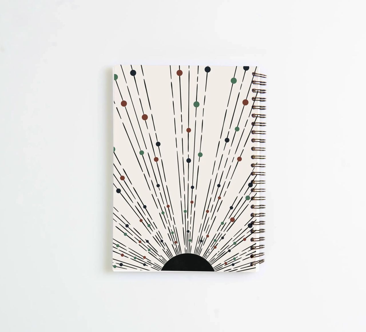 Sunbeams Boho design - minimal & dynamic spiral notebook by Whole©