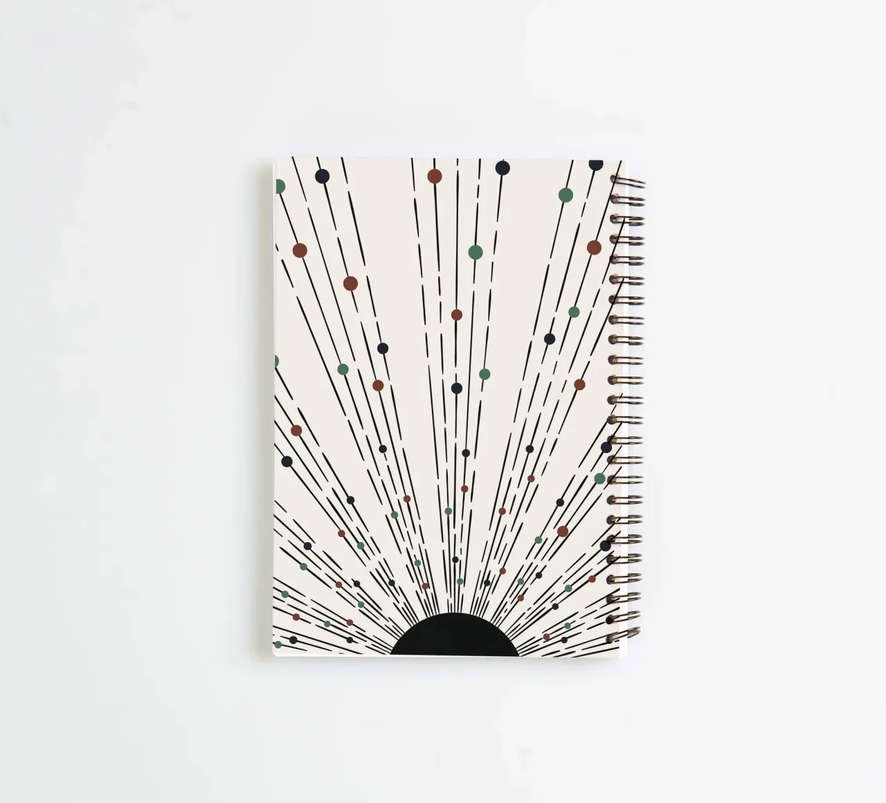 Sunbeams Boho design - minimal & dynamic spiral notebook by Whole©