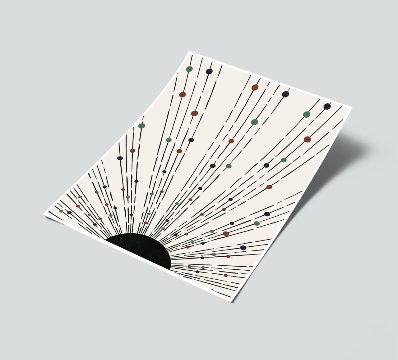 Sonnenstrahlen Boho-Design – Minimal & Dynamisch Stickerbogen von Whole©