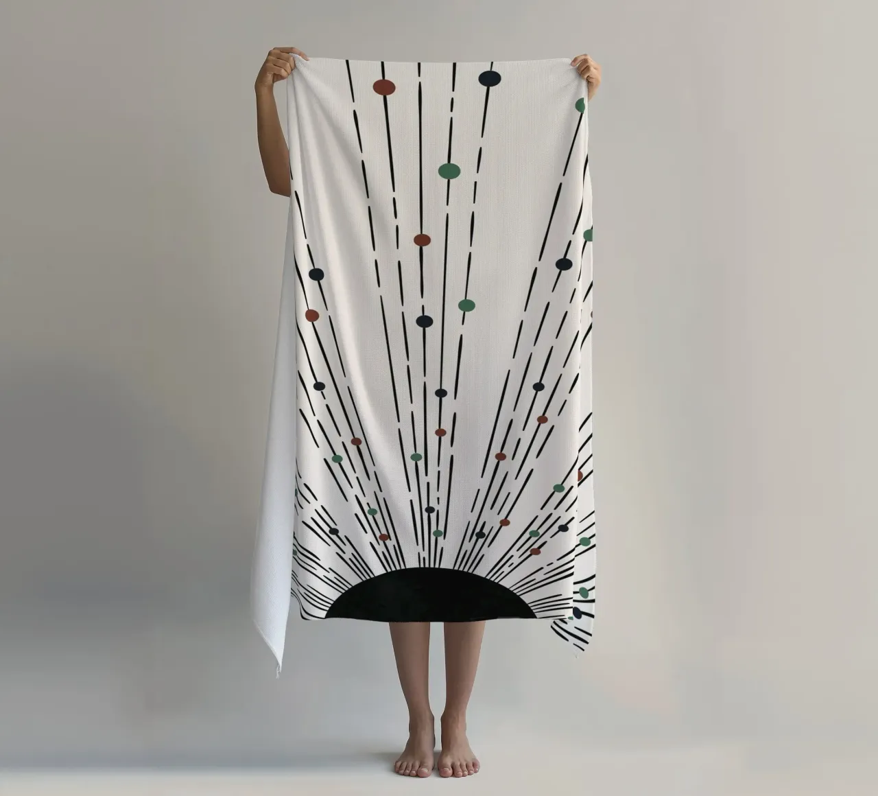 Sunbeams Boho design - minimale e dinamico telo mare da Whole©