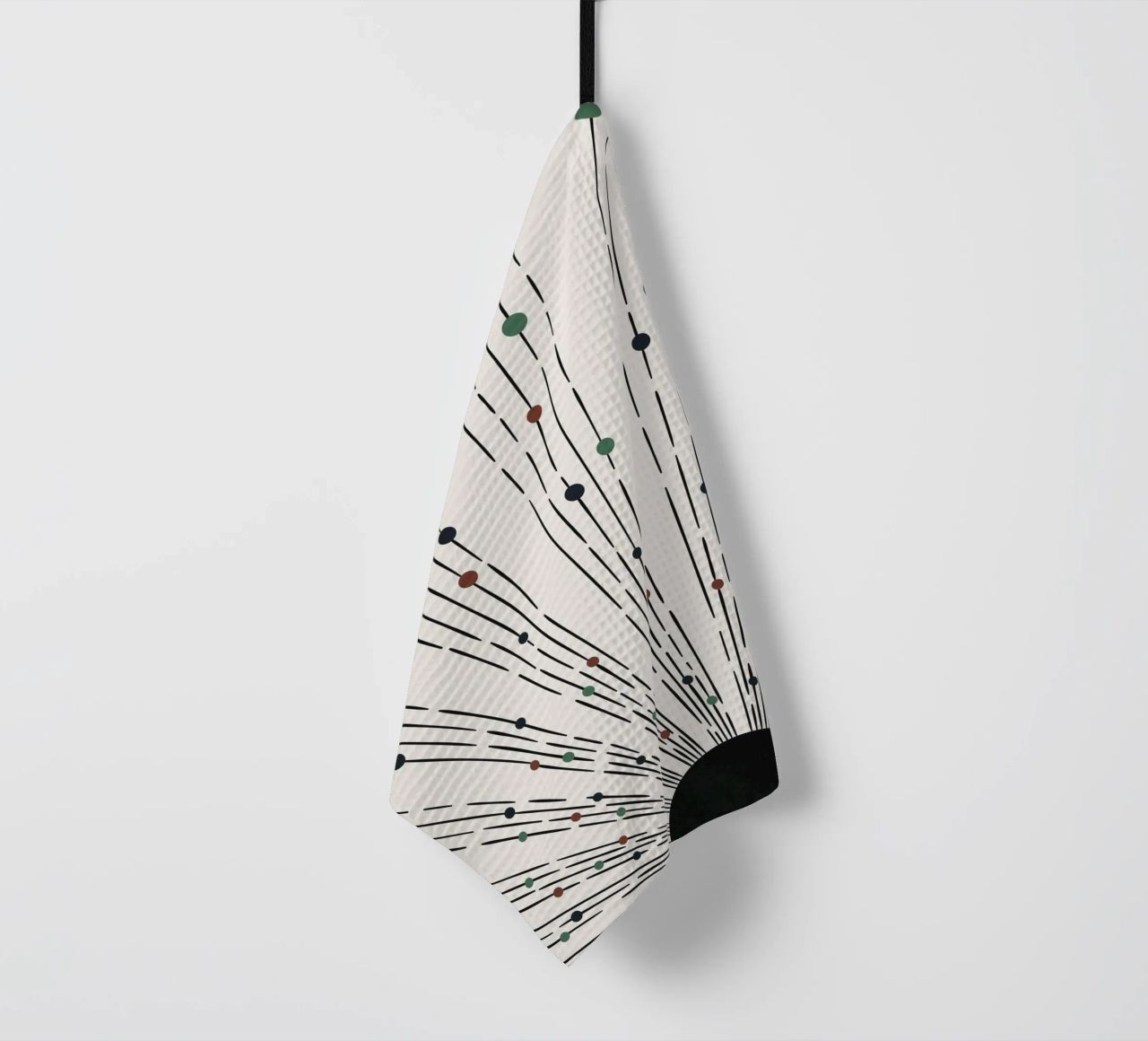 Sonnenstrahlen Boho-Design – Minimal & Dynamisch Geschirrtuch von Whole©