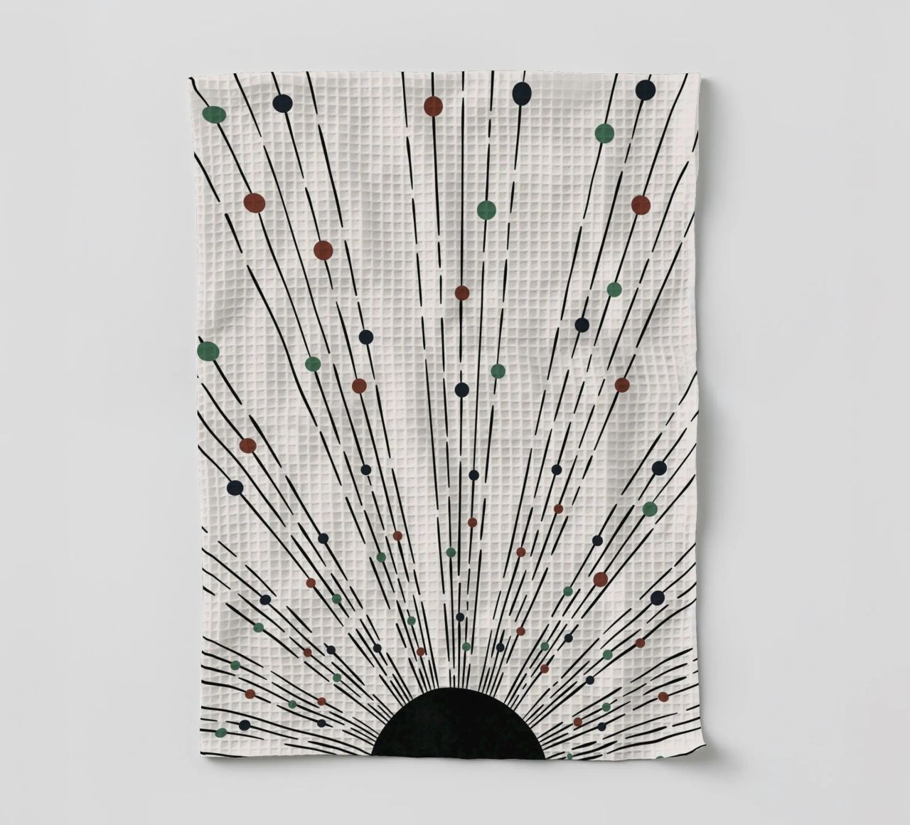 Sonnenstrahlen Boho-Design – Minimal & Dynamisch Geschirrtuch von Whole©