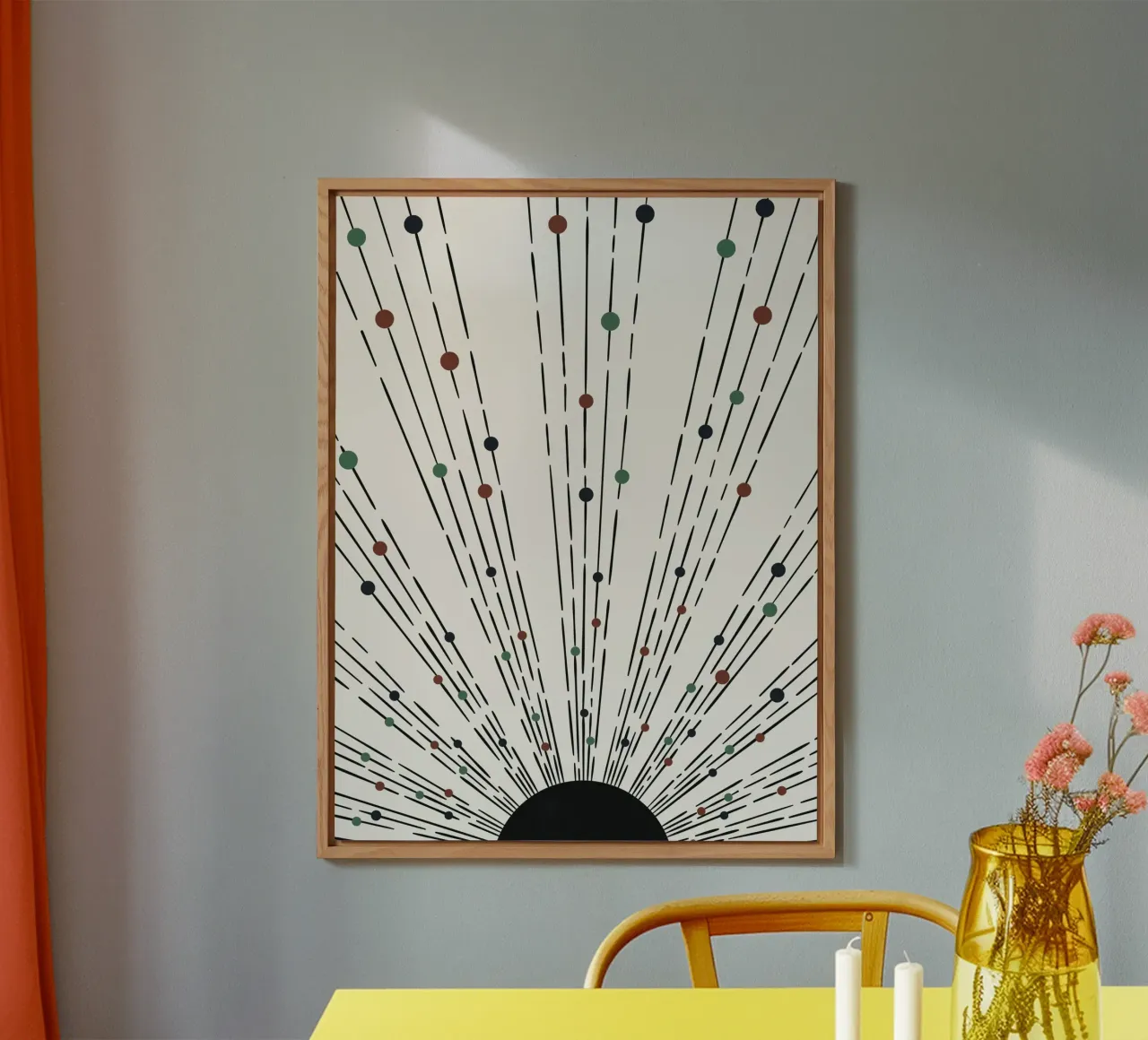 Sonnenstrahlen Boho-Design – Minimal & Dynamisch Alu-Dibond von Whole©