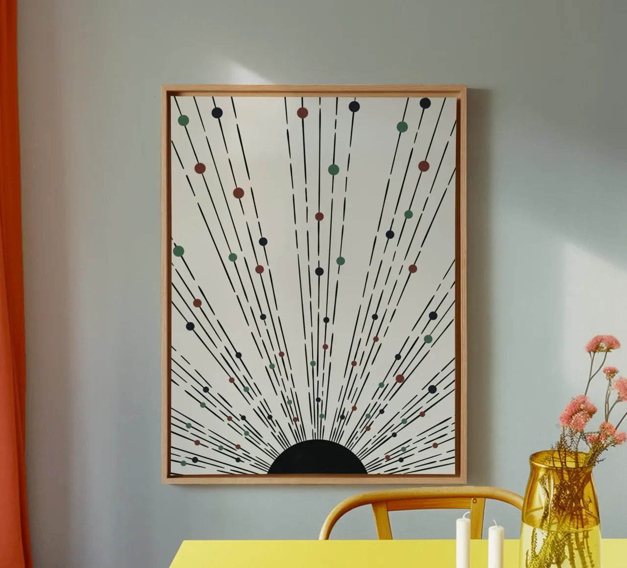 Sunbeams Boho design - minimal & dynamic canvas by WholeΒ©