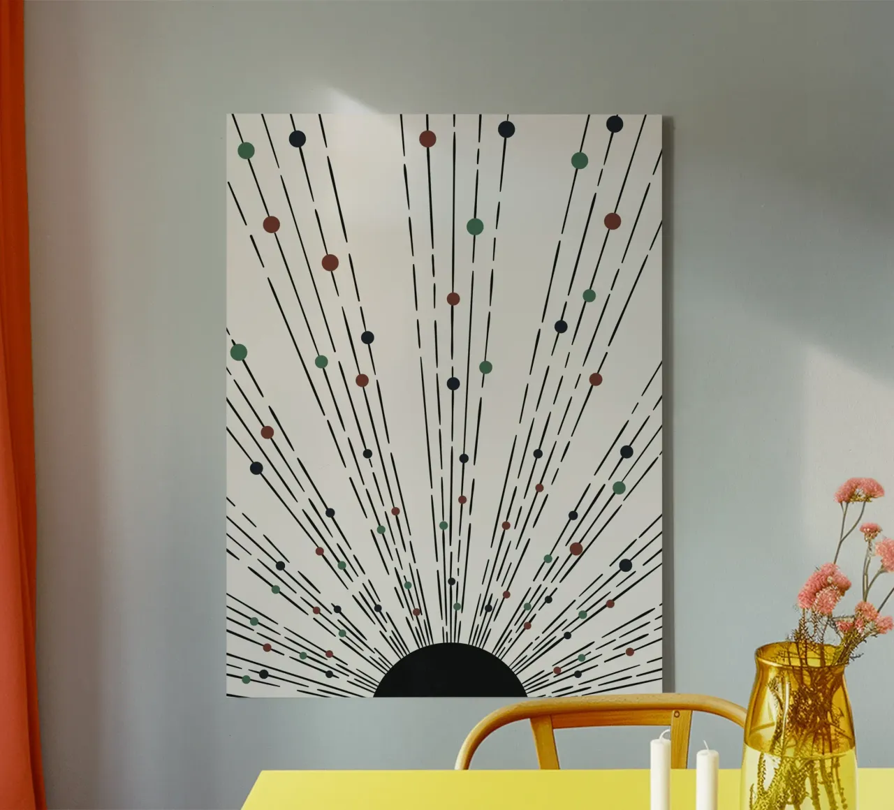 Sunbeams Boho design - minimal & dynamic canvas by WholeΒ©