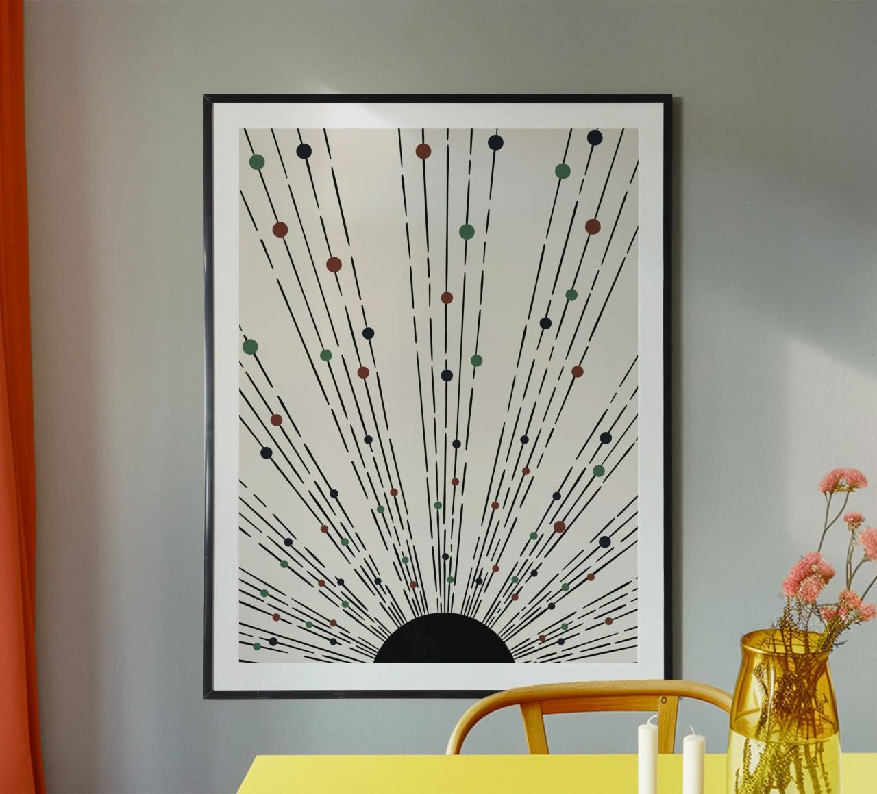 Zonnestralen Boho ontwerp - minimaal & dynamisch poster van Whole©