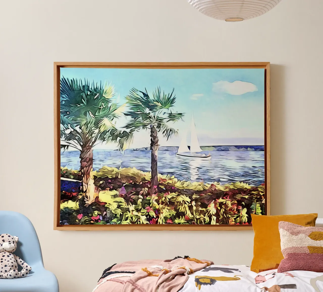 Überlingen on Lake Constance, Motif 5 canvas with Floater frame by ZAMART
