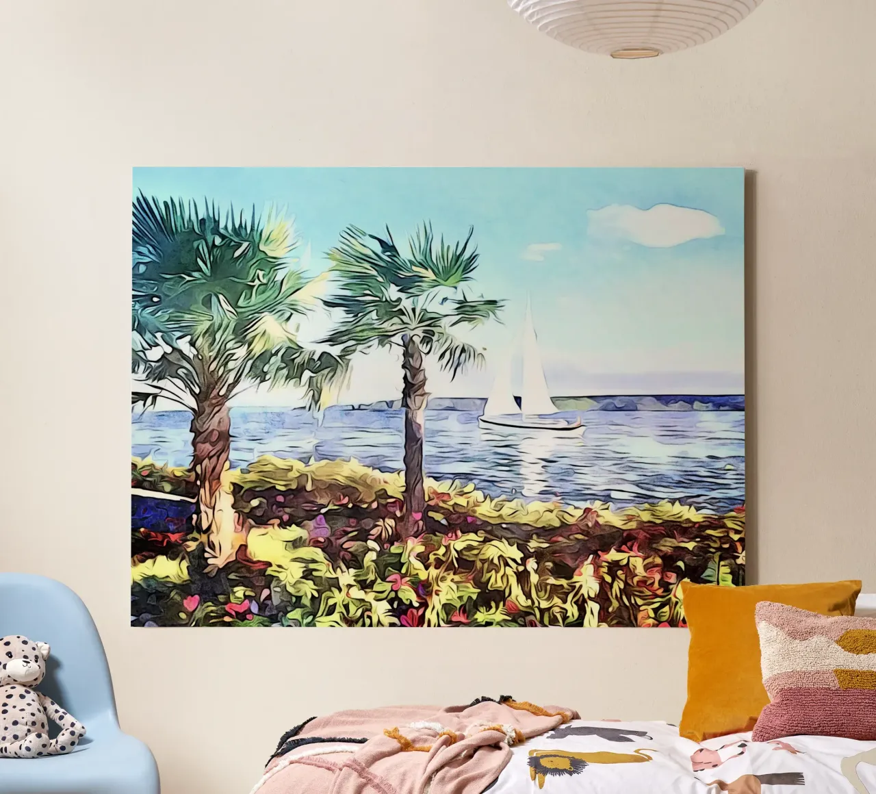 Überlingen on Lake Constance, Motif 5 canvas with Floater frame by ZAMART